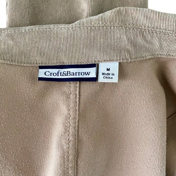 Croft & Barrow Tan Corduroy Button Up Shirt Jacket Women's Medium - Picture 9 of 11